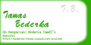 tamas bederka business card